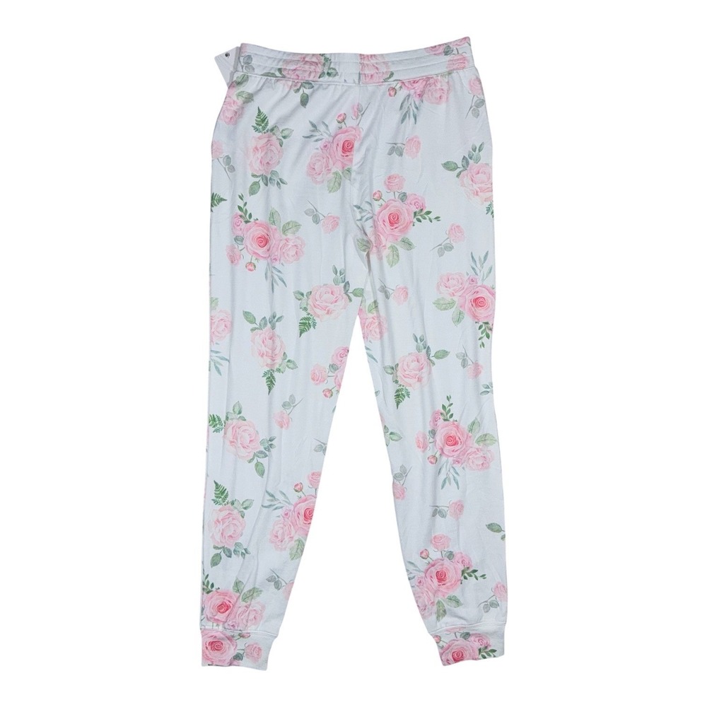 PJ Salvage Womens Size XL Garden Hearts Ivory Pink Roses Floral PJ Bottoms